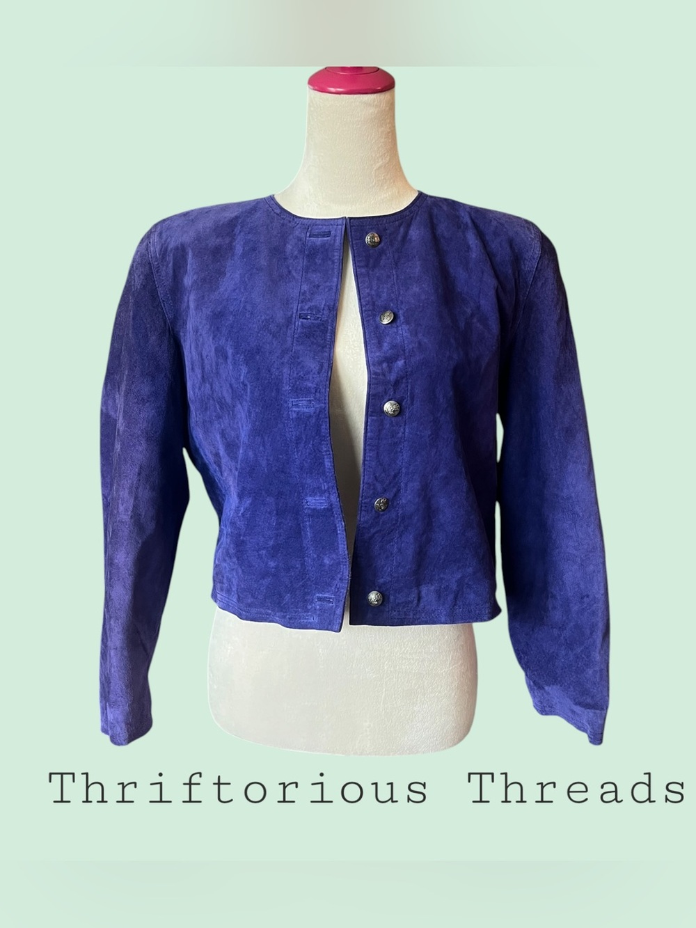 Vintage Purple Suede Cropped Jacket NWT